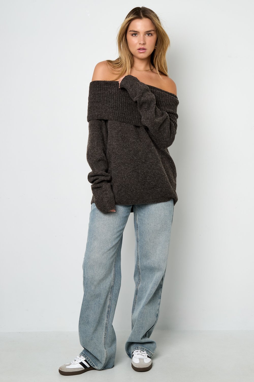 Off the shoulder basic sweater h5Picture9